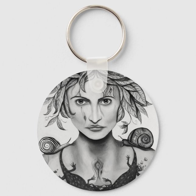 Mother Nature in B/W Keychain (Front)