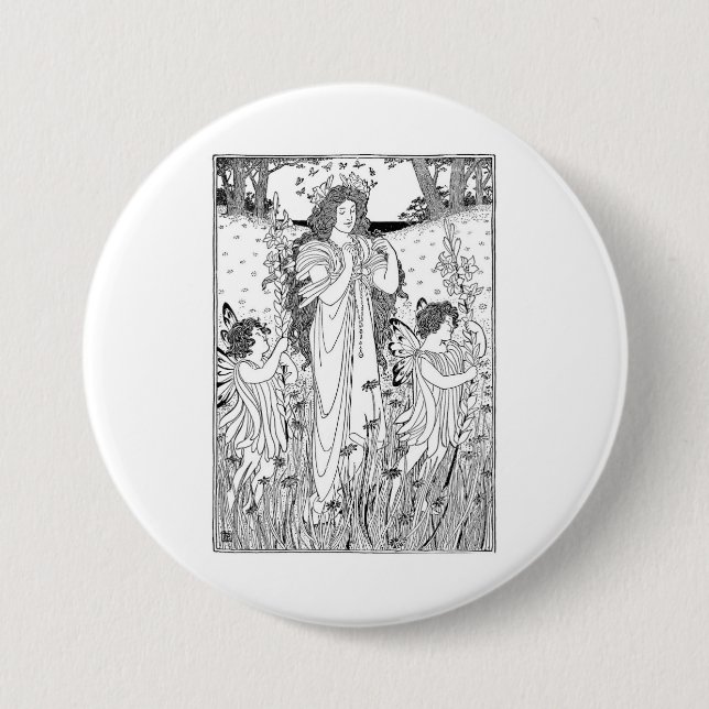 Mother Nature Summer Pinback Button (Front)
