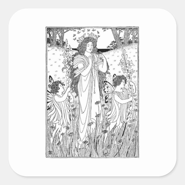 Mother Nature Summer Square Sticker (Front)