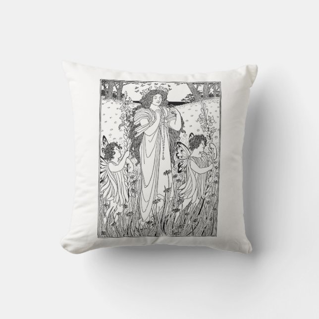 Mother Nature Summer Throw Pillow (Front)
