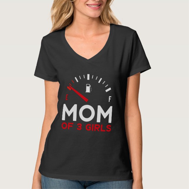 Mother of 3 Girls Mother's Day Mom T-Shirt (Front)