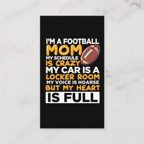 Mother of a American Football Team Player Son Business Card