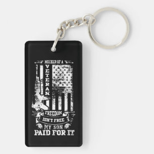 Mother of a Veteran Patriotic Military Tribute Keychain