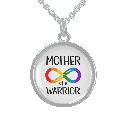 Mother of a Warrior Autism Awareness Acceptance Sterling Silver Necklace