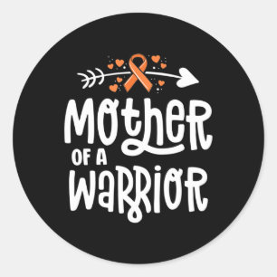 Mother Of A Warrior Mom Family Leukemia Cancer Awa Classic Round Sticker