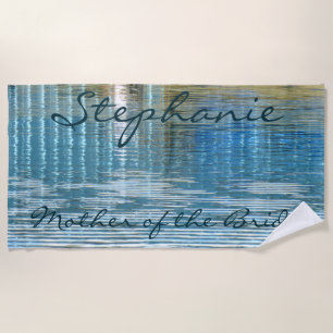 Mother of Bride Abstract Water Reflection Blue Beach Towel