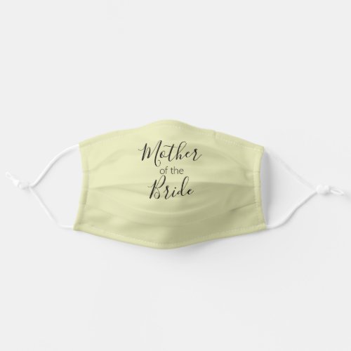 Mother of Bride Beige Calligraphy Adult Cloth Face Mask