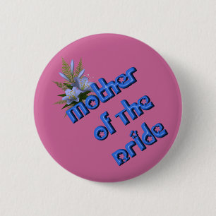 Mother Of Bride Flower Bouquet Wedding  Button