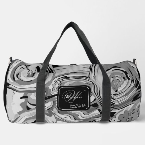 Mother Of Bride Gift Elegant Pattern Chic Monogram Duffle Bag