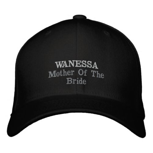 Mother Of Bride Gift Name Script Cool Classic Chic Embroidered Baseball Cap