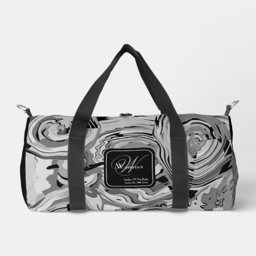 Mother Of Bride Gift Stylish Pattern Chic Monogram Duffle Bag