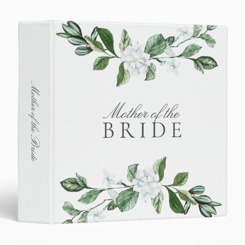 Mother of Bride Greenery Wreath Floral Wedding 3 Ring Binder