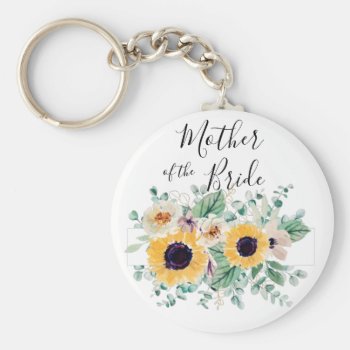 MOTHER OF BRIDE GROOM Sunflowers - Personalized Keychain
