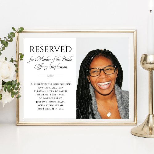 Mother of Bride In Heaven Photo Memorial Wedding Poster