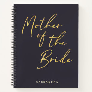 Mother of Bride Minimalist Gold Navy Personalized Notebook