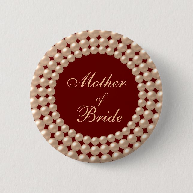 Mother of Bride Pearl Jeweled Button (Front)