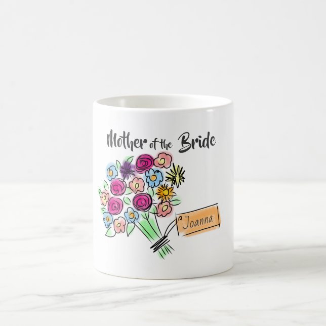 Mother of Bride Personalized Flowers Coffee Mug (Center)