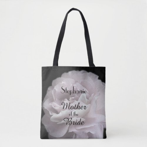 Mother of Bride Personalized Name Pale Pink Rose Tote Bag