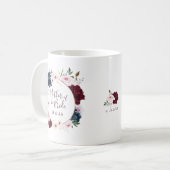 Mother of Bride Red & Navy Rose Watercolor Wreath Coffee Mug (Front Left)