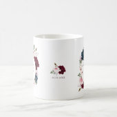 Mother of Bride Red & Navy Rose Watercolor Wreath Coffee Mug (Center)