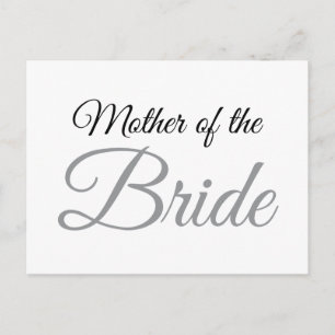 Mother of Bride Script Grey Postcard