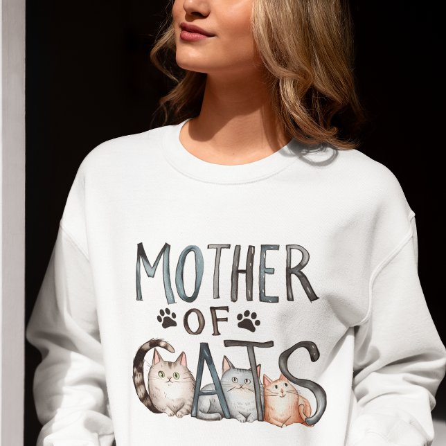 Mother of Cats, Funny Gift for Cat mom Sweatshirt (Creator Uploaded)