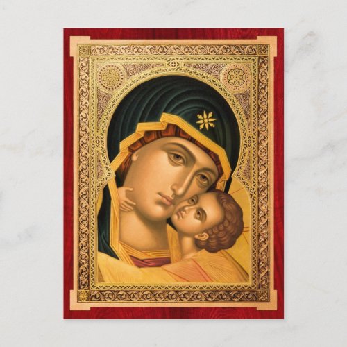 Mother of God Glykophilousa  Icon card