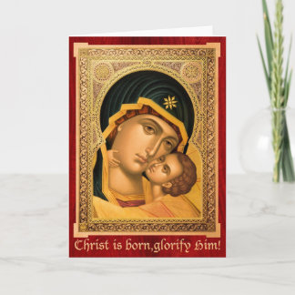 Mother of God Glykophilousa - Icon Christmas card