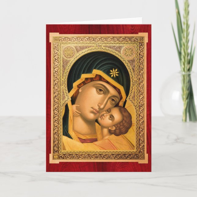 Mother of God Glykophilousa – Icon Greeting card (Front)
