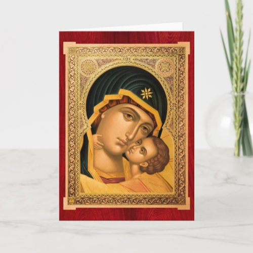 Mother of God Glykophilousa  Icon Greeting card