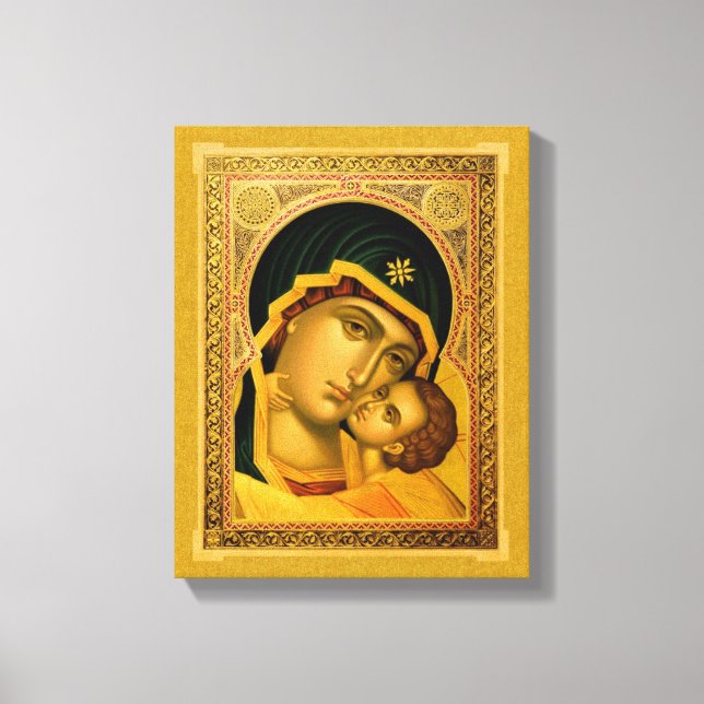 Mother of God Glykophilousa –Icon on Canvas Print (Front)