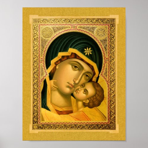 Mother of God Glykophilousa  Icon Poster