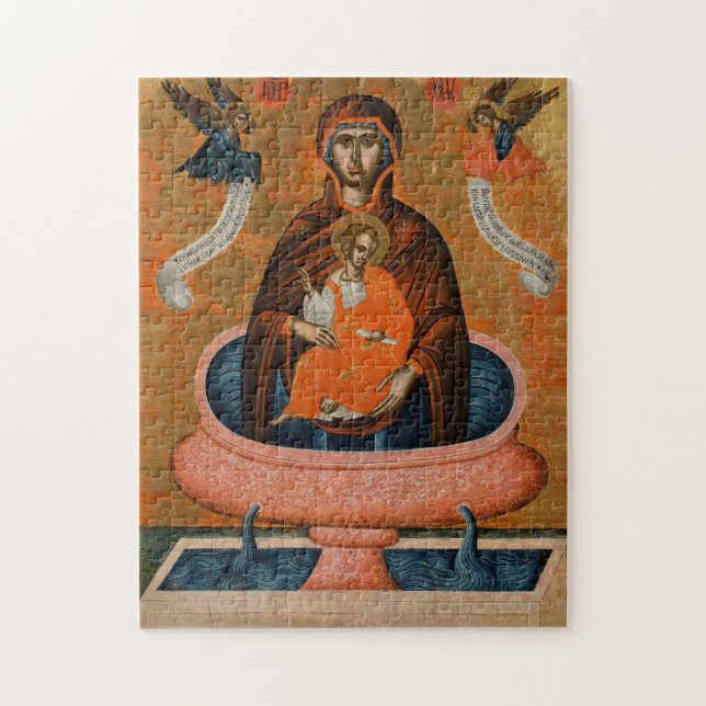 Mother of God of the Life-Giving Spring Icon       Jigsaw Puzzle (Vertical)