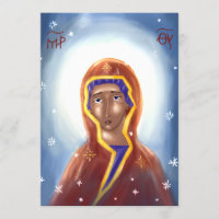 Mother of God Paper Icon Card