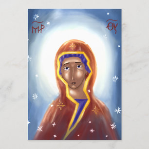 Mother of God Paper Icon Card