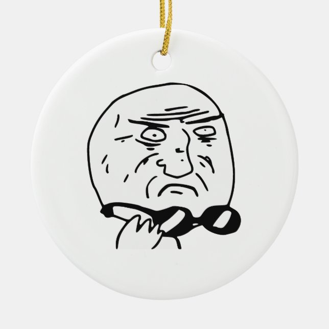 Mother of God Rage Face Comic Meme Ceramic Ornament (Front)