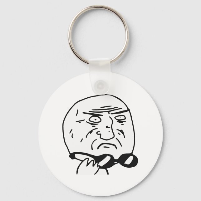 Mother of God Rage Face Comic Meme Keychain (Front)