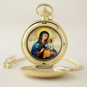 Mother of God, virgin mary Pocket Watch