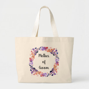 Mother Of Groom Floral Wreath Large Tote Bag