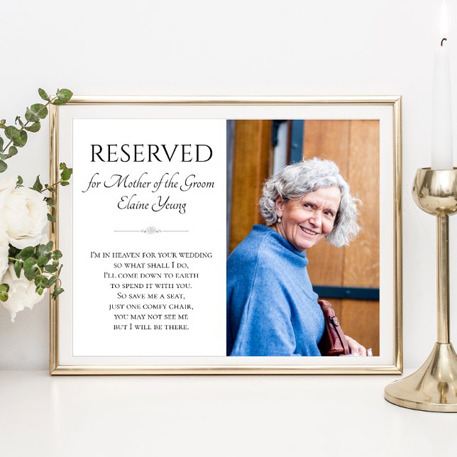 Mother of Groom In Heaven Photo Memorial Wedding Poster (Creator Uploaded)