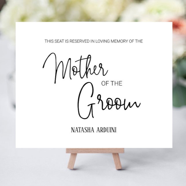 Mother of Groom Reserved Chair Memorial Wedding Foam Board (Creator Uploaded)