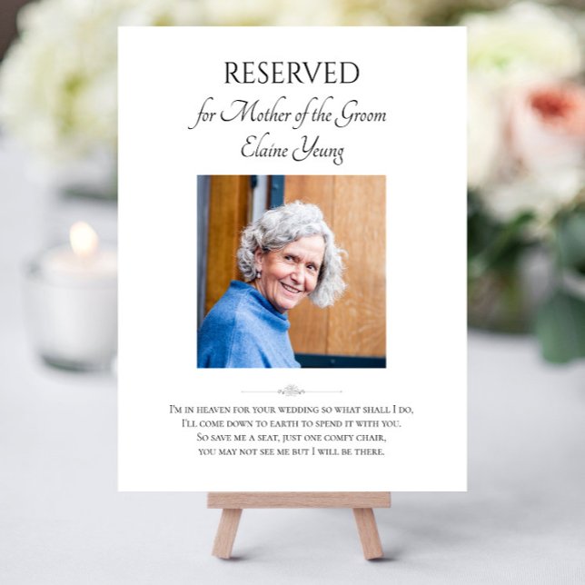 Mother of Groom Save A Seat Photo Wedding Memorial Foam Board (Creator Uploaded)