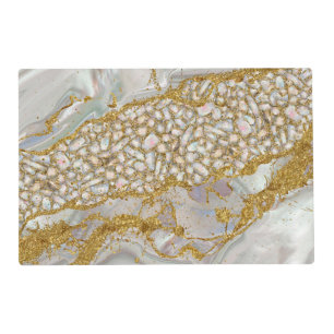 Mother of pearl and gold Abstract Placemat