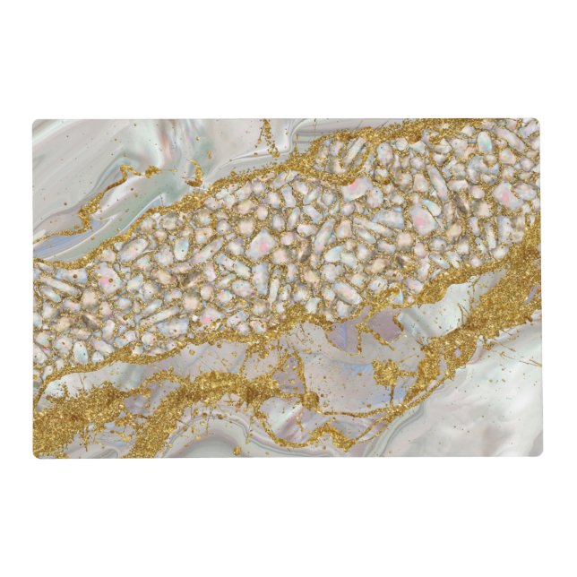 Mother of pearl and gold Abstract Placemat (Front)