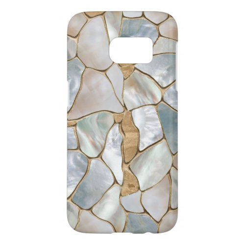 Mother of pearl and Gold cells abstract Samsung Galaxy S7 Case