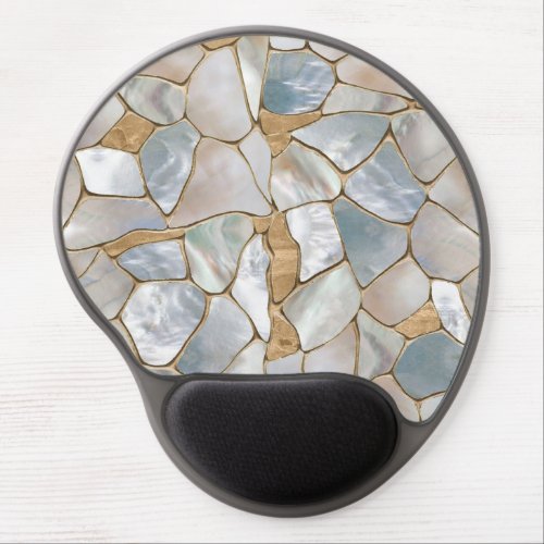 Mother of pearl and Gold cells abstract Gel Mouse Pad