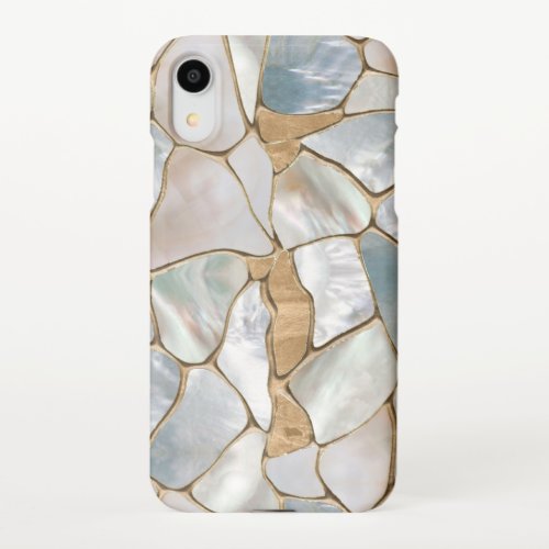 Mother of pearl and Gold cells abstract iPhone XR Case