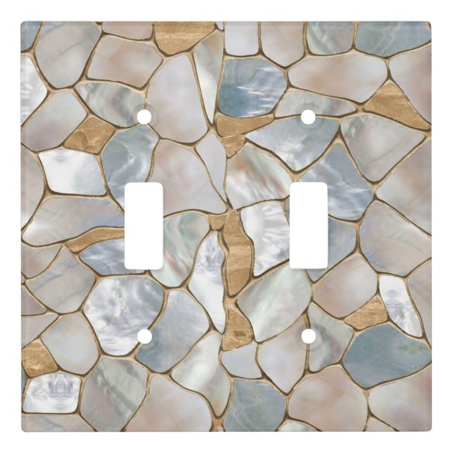 Mother of pearl and Gold cells abstract Light Switch Cover (Front)