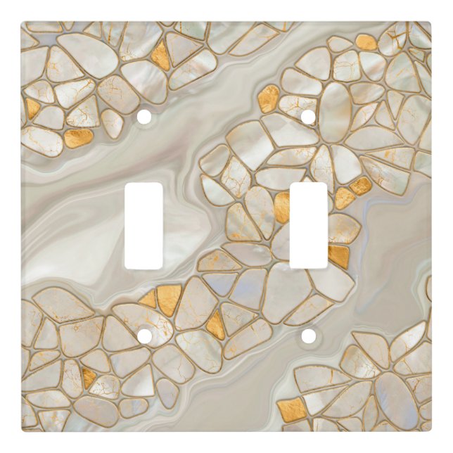 Mother of pearl and gold cells Abstract Light Switch Cover (Front)