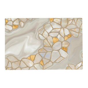 Mother of pearl and gold cells Abstract Placemat